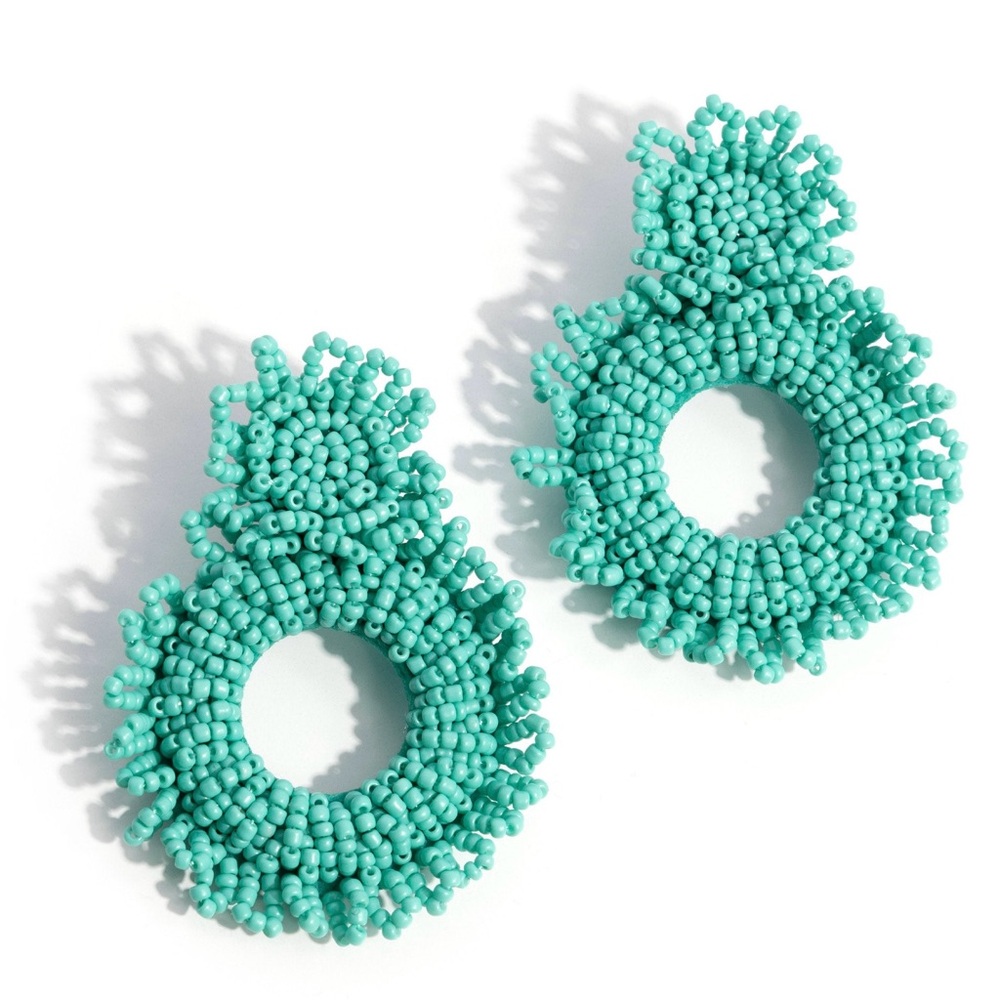 Anthropologie Beaded Earrings in Turquoise